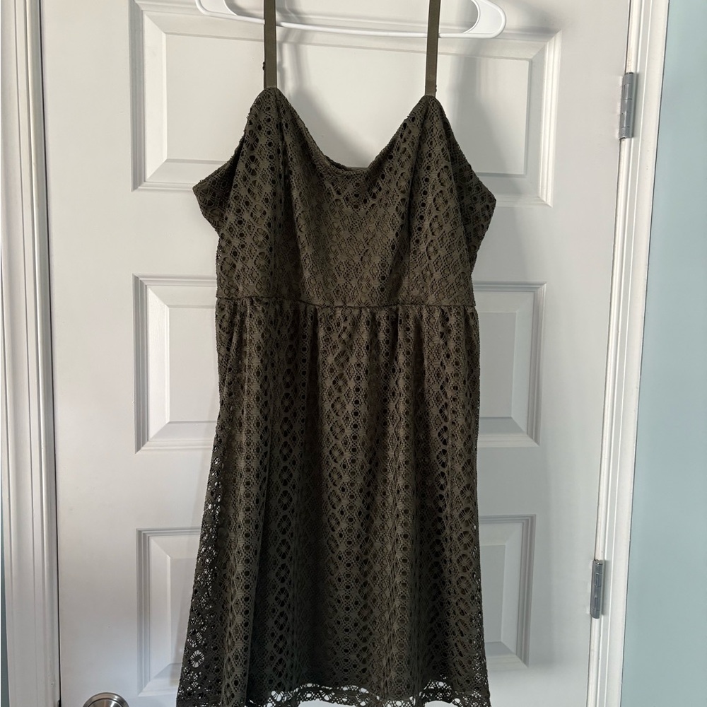 Olive Green Lace Dress